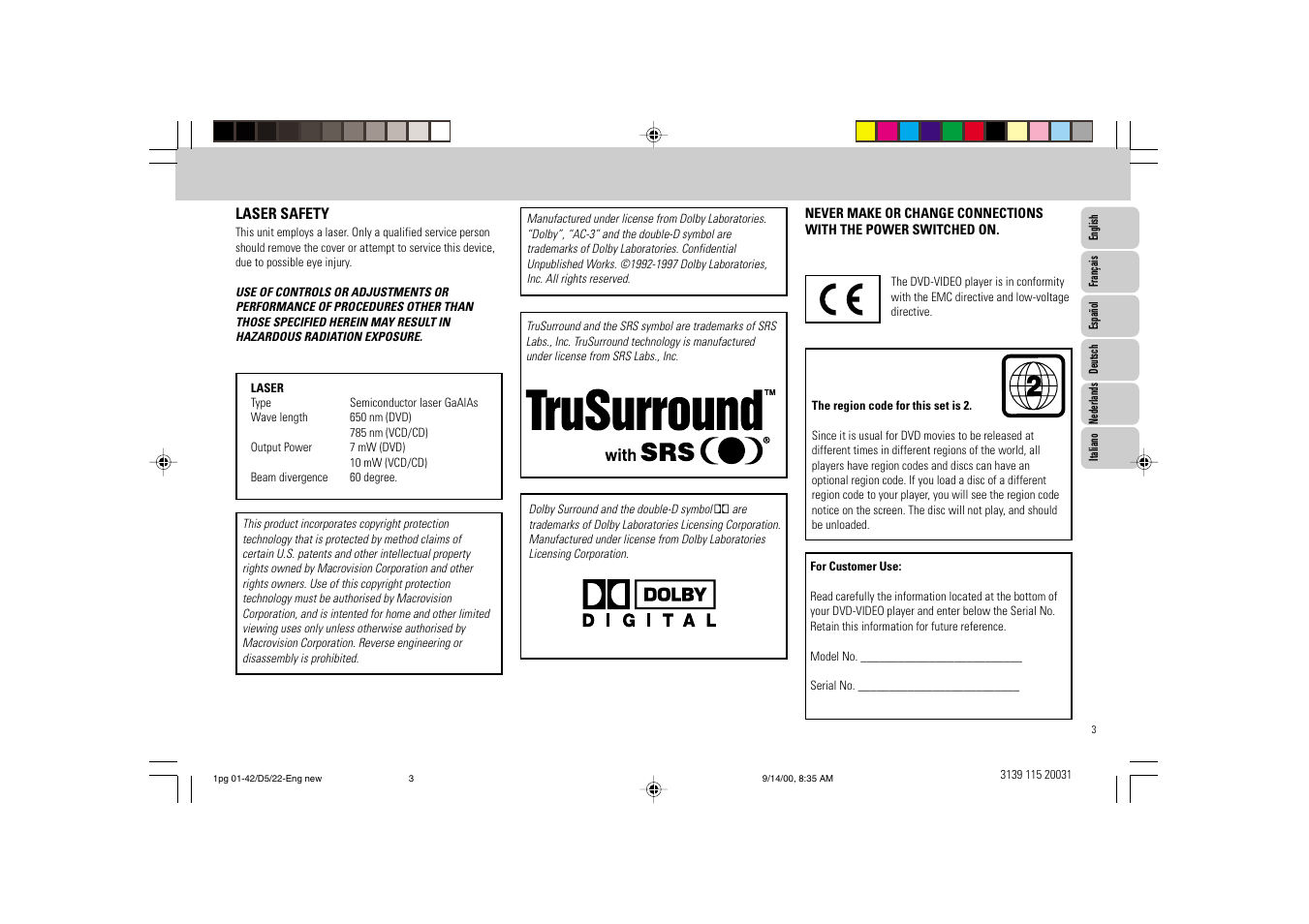 Philips FW D5 User Manual | Page 3 / 42