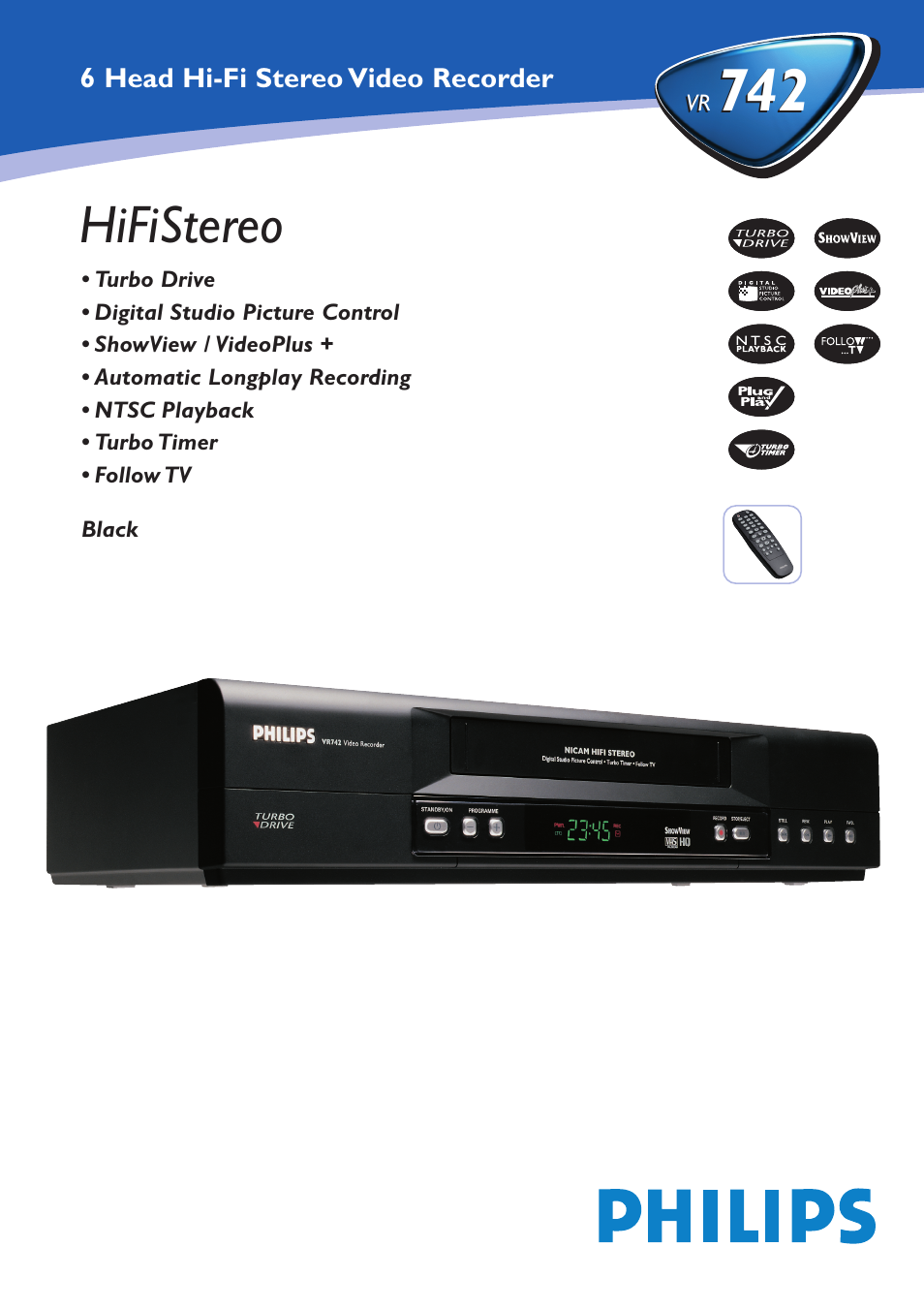 Philips VR 742 User Manual | 2 pages