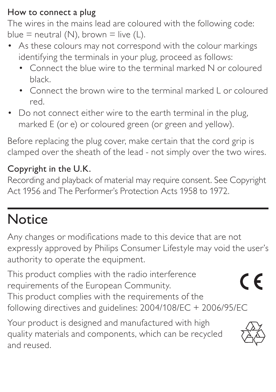 Notice | Philips AE4800 User Manual | Page 4 / 21