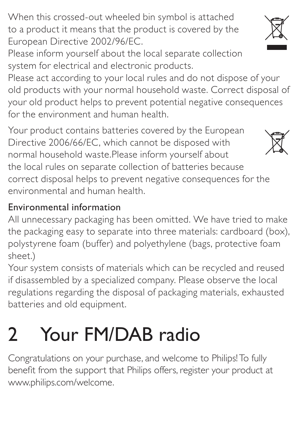 2 your fm/dab radio | Philips AE4800 User Manual | Page 5 / 21