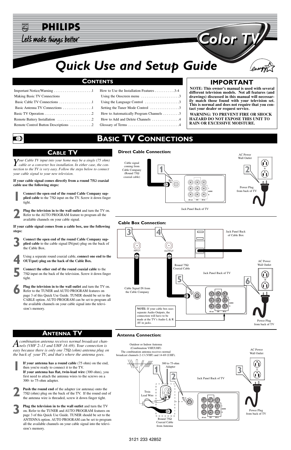 Philips 3121 233 42852 User Manual | 4 pages