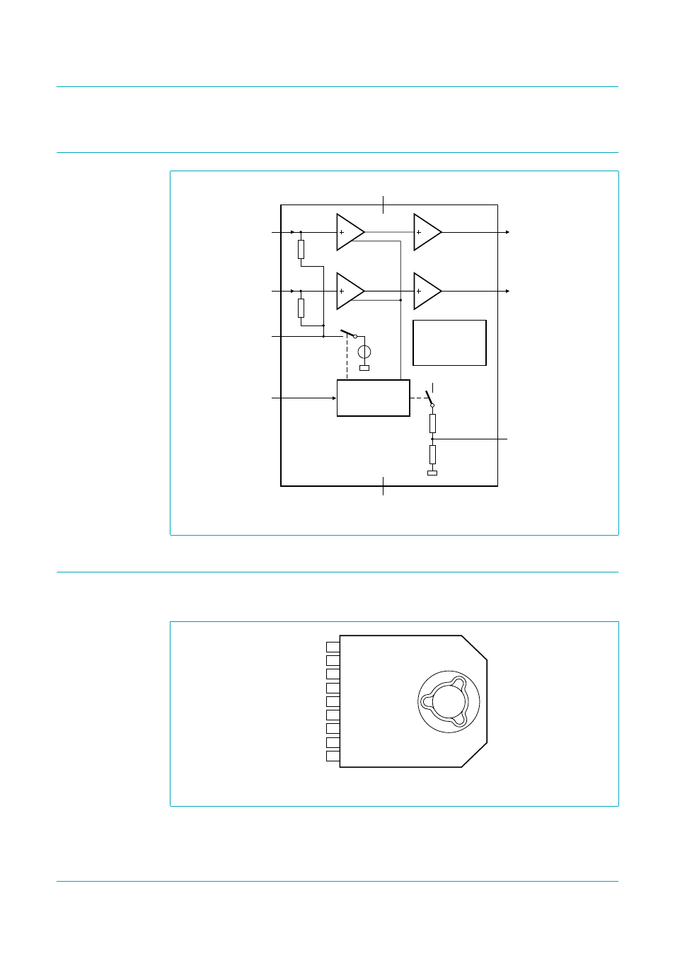 Block diagram, Pinning information, 1 pinning | Tfa9843aj, Block diagram 7. pinning information, Philips semiconductors, 20 w stereo power amplifier with volume control | Philips TFA9843AJ User Manual | Page 3 / 19