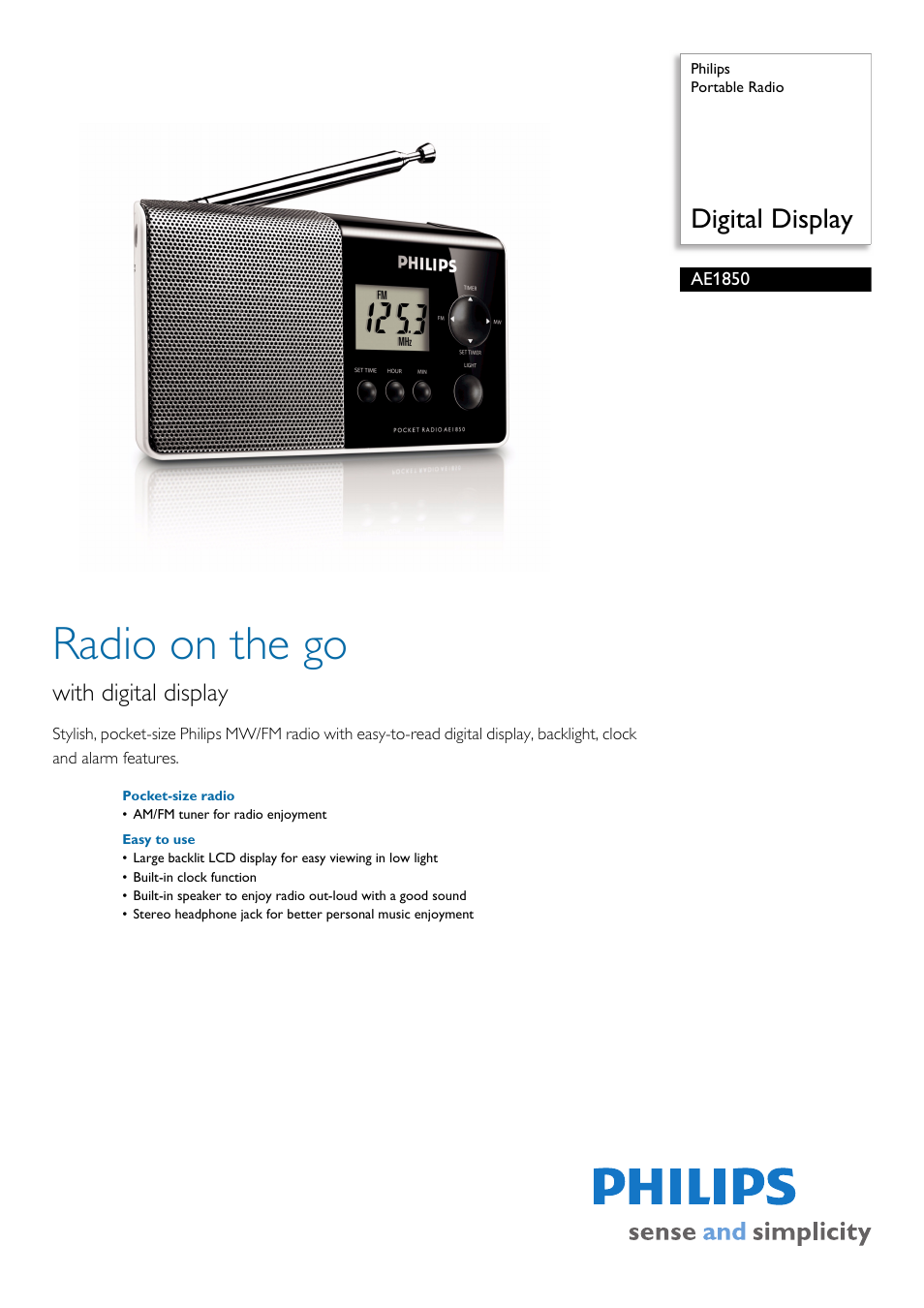 Philips AE1850/00 User Manual | 2 pages