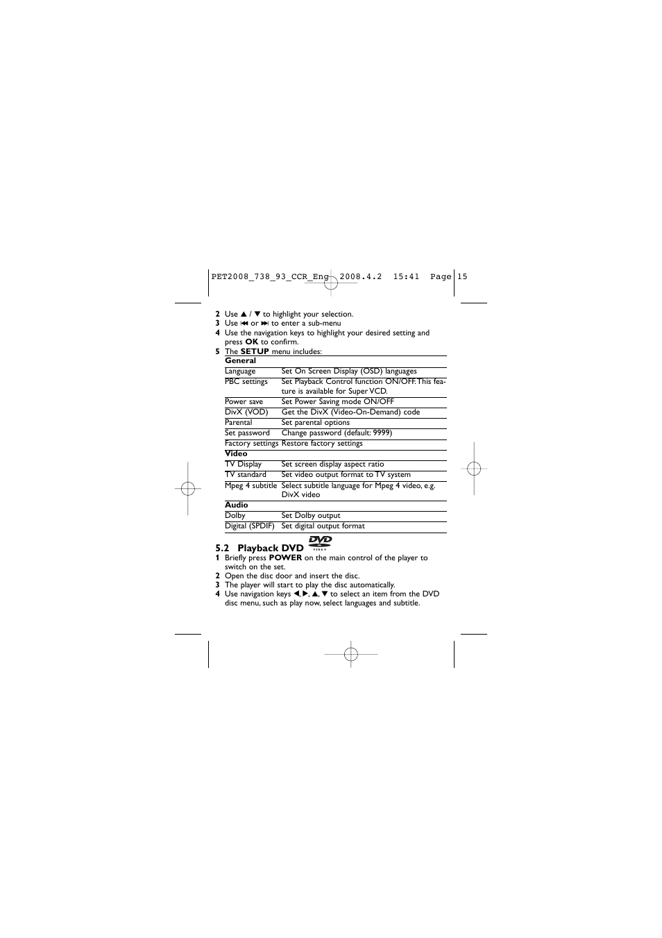 Philips PET2008 User Manual | Page 15 / 37