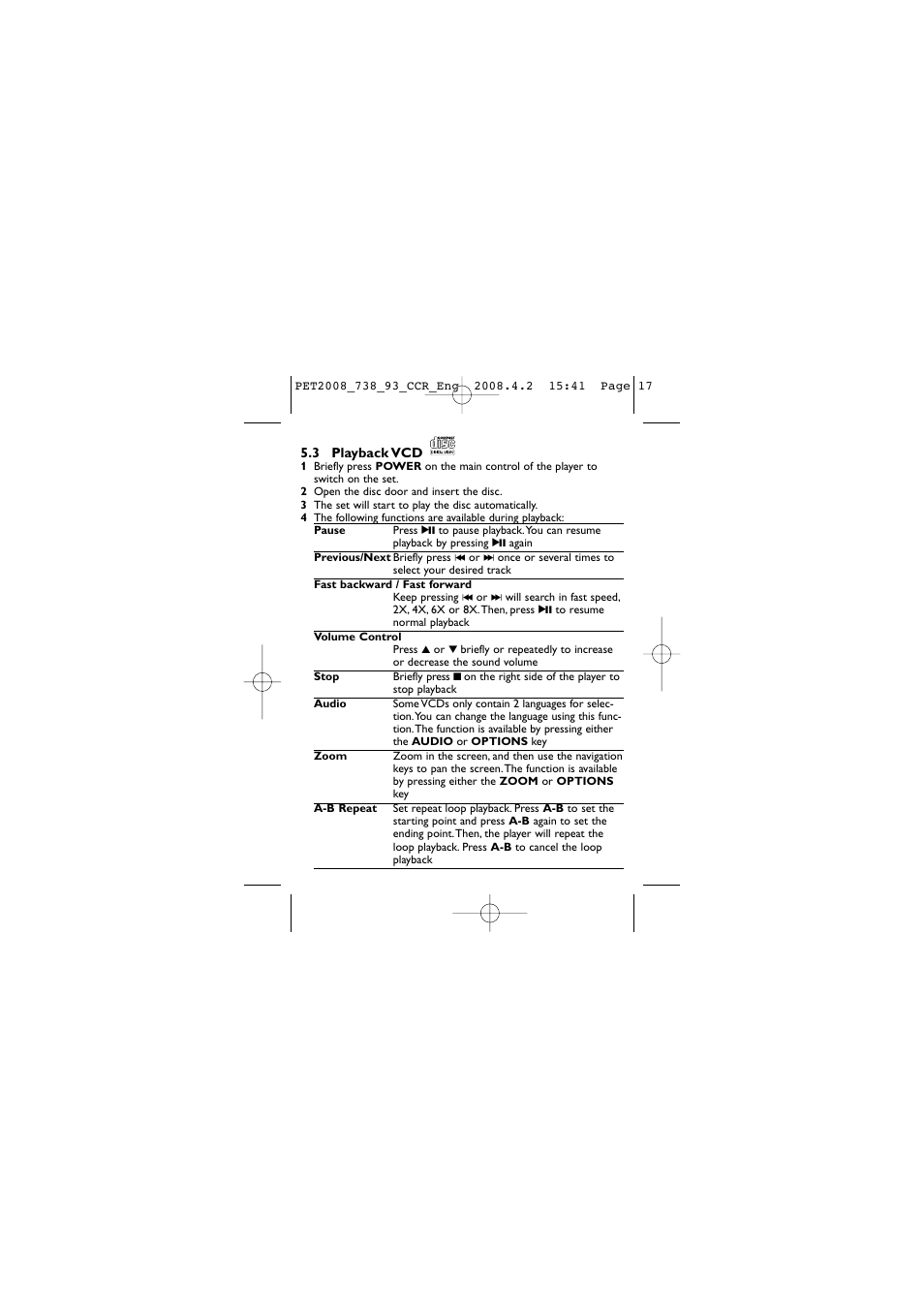 Philips PET2008 User Manual | Page 17 / 37