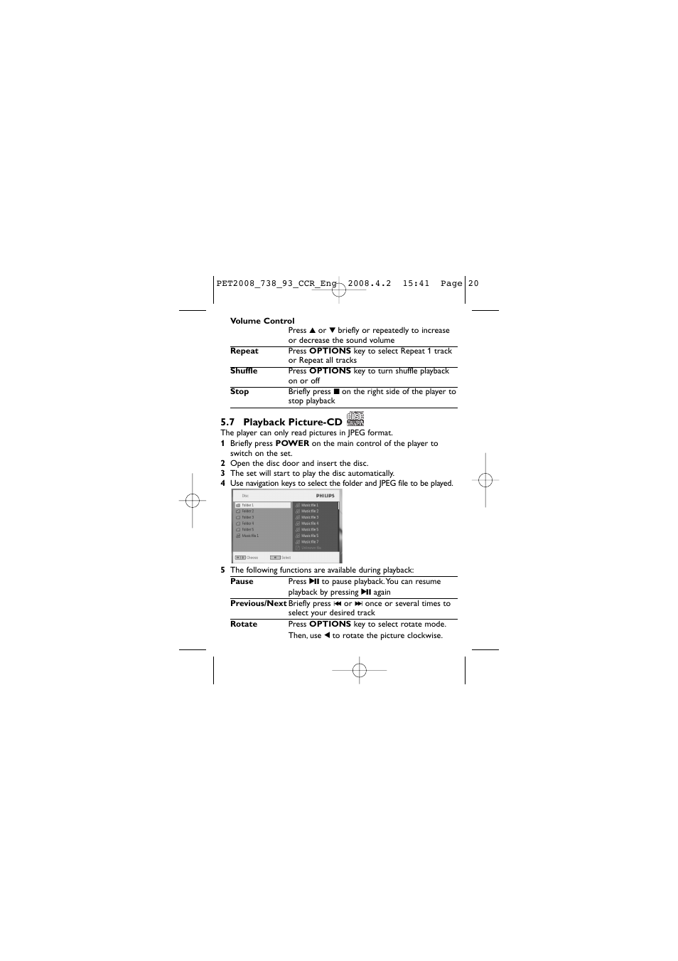 Philips PET2008 User Manual | Page 20 / 37