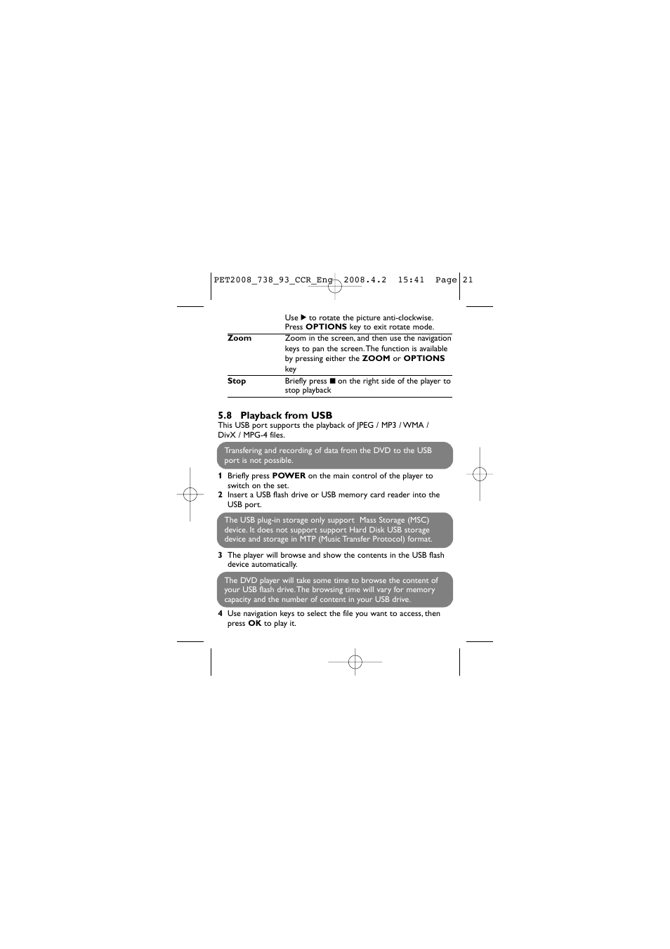 Philips PET2008 User Manual | Page 21 / 37