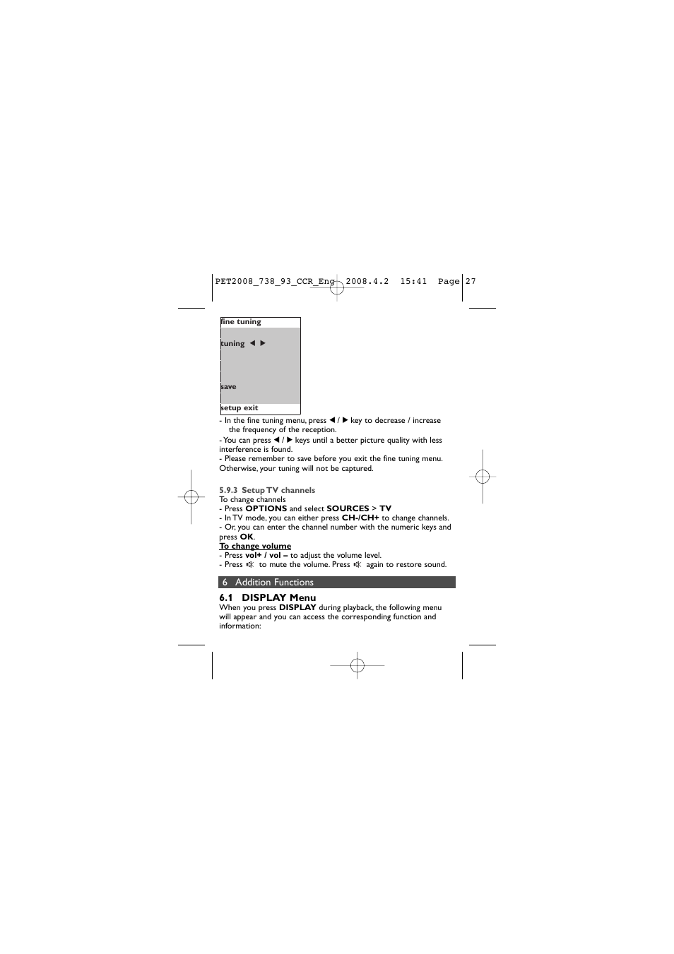 Philips PET2008 User Manual | Page 27 / 37