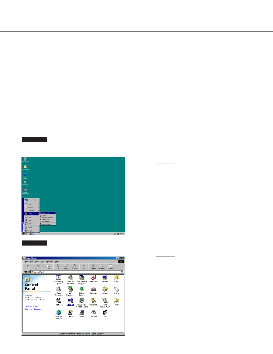 Network setup of the pc, Using windows 98 se, Setup | Philips WV-NM100 User Manual | Page 18 / 76