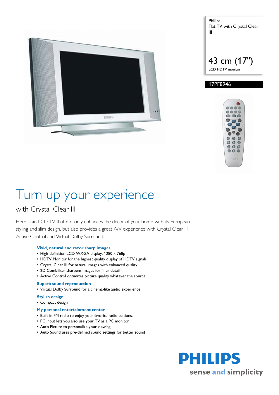 Philips 17PF8946 User Manual | 3 pages