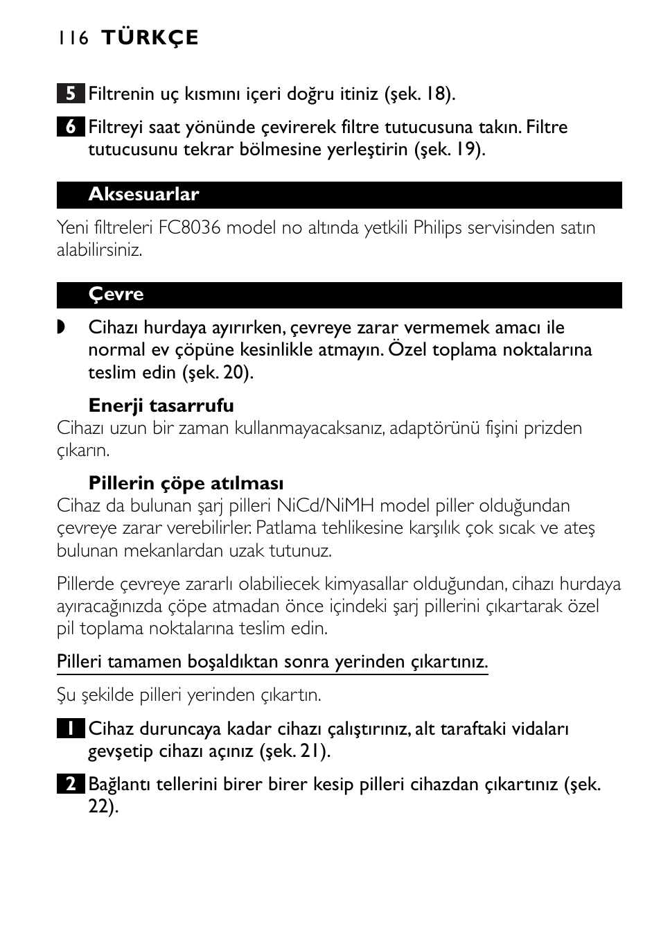 Philips FC6055 User Manual | Page 116 / 124