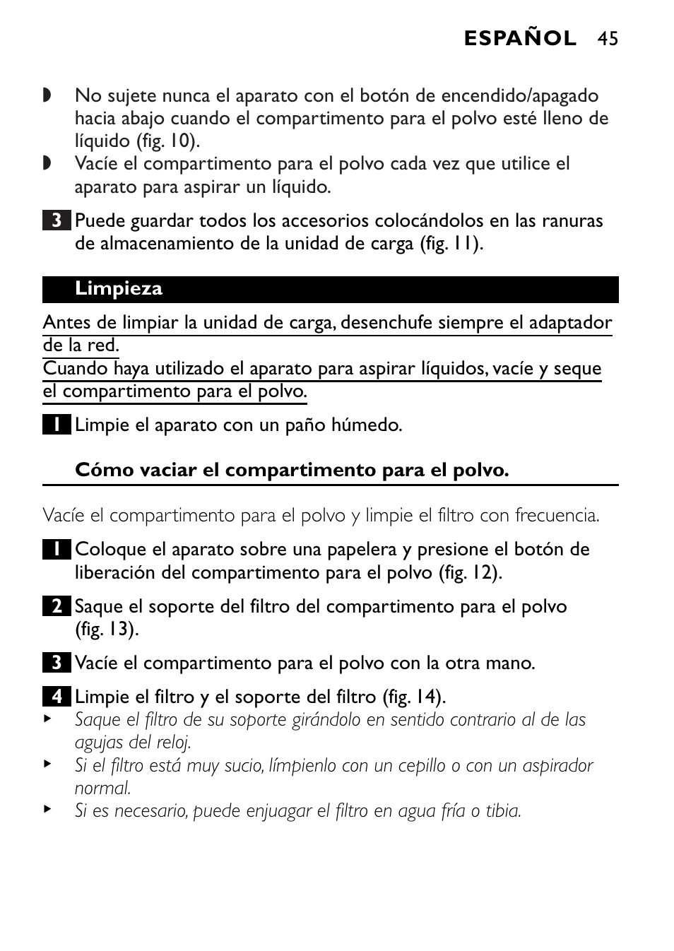 Philips FC6055 User Manual | Page 45 / 124