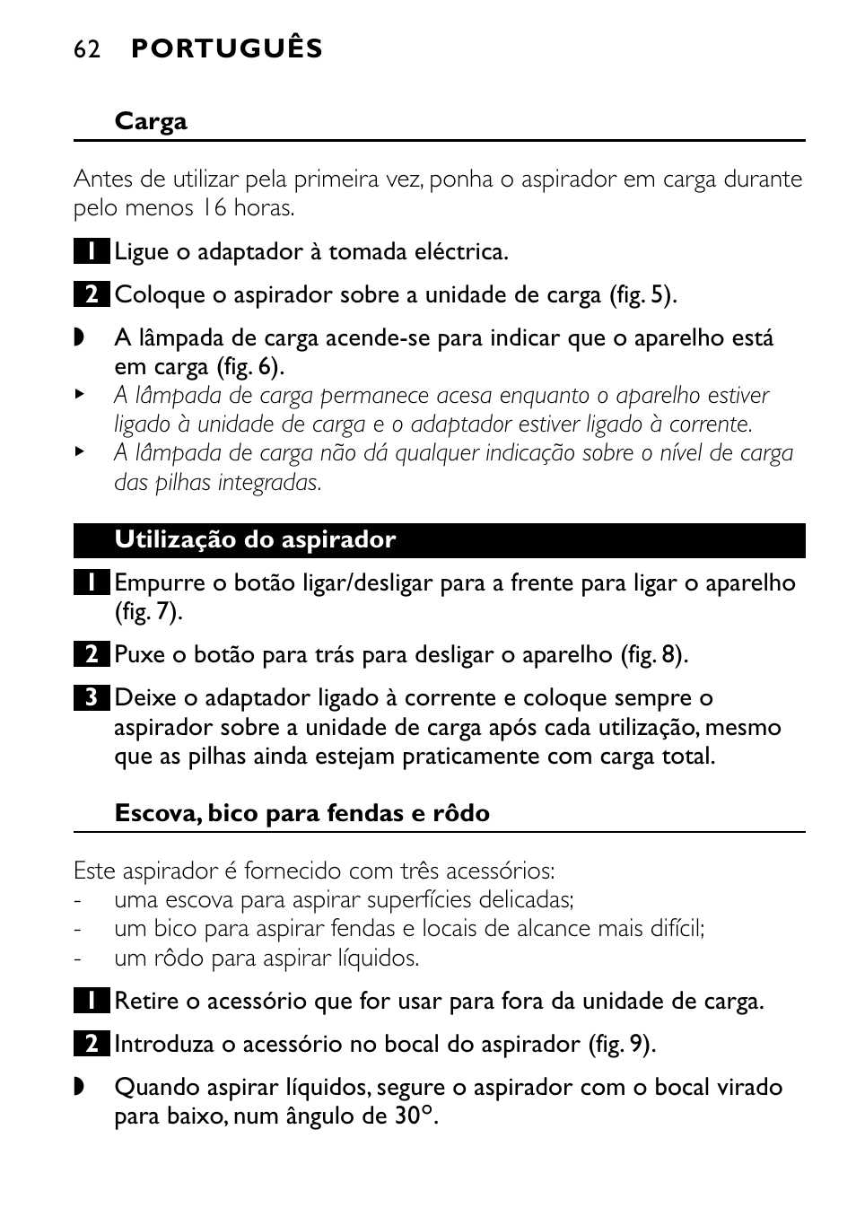 Philips FC6055 User Manual | Page 62 / 124