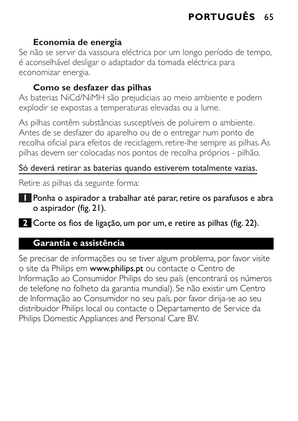 Philips FC6055 User Manual | Page 65 / 124