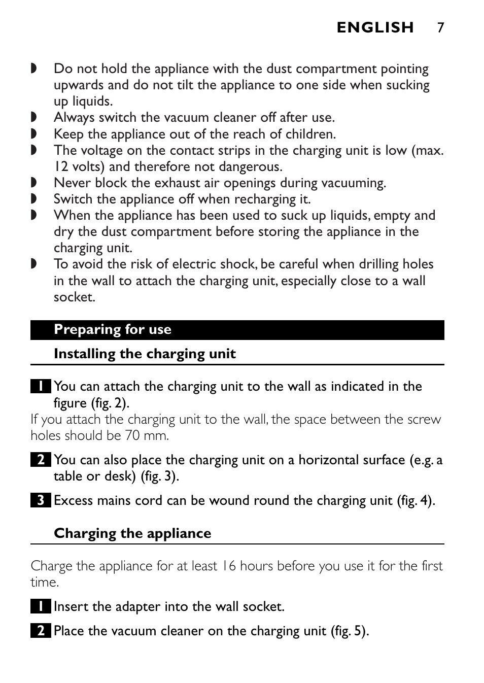 Philips FC6055 User Manual | Page 7 / 124