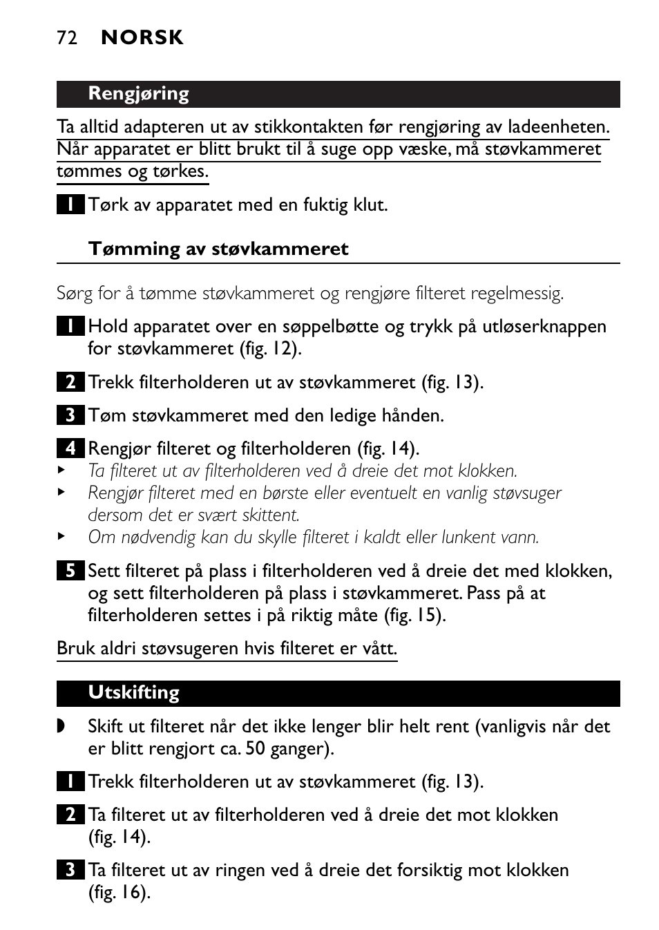 Philips FC6055 User Manual | Page 72 / 124