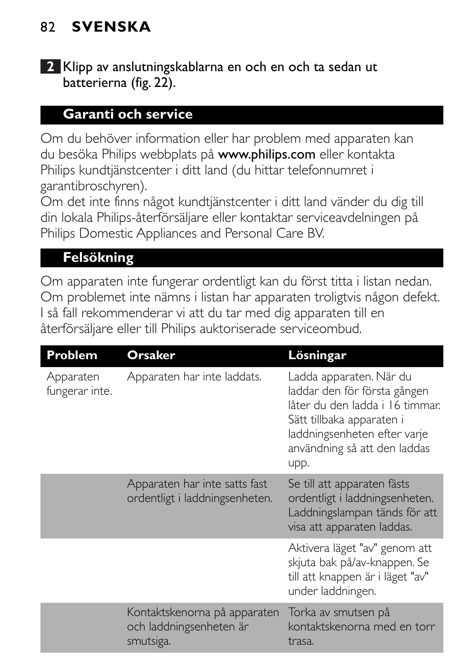 Philips FC6055 User Manual | Page 82 / 124