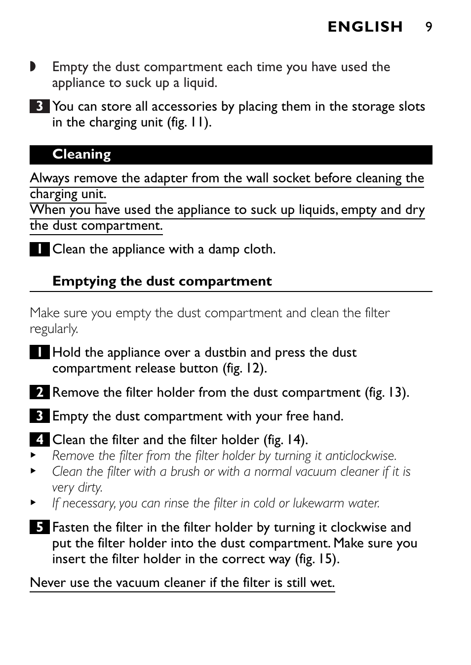 Philips FC6055 User Manual | Page 9 / 124