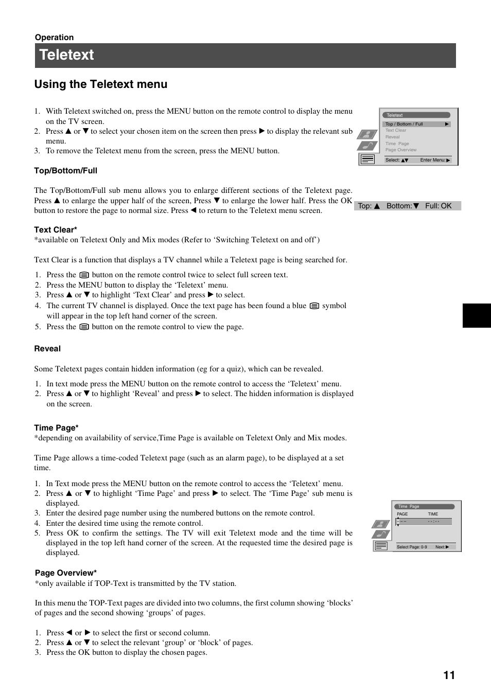 Teletext, Using the teletext menu | Sony KV-34FQ75K User Manual | Page 15 / 160