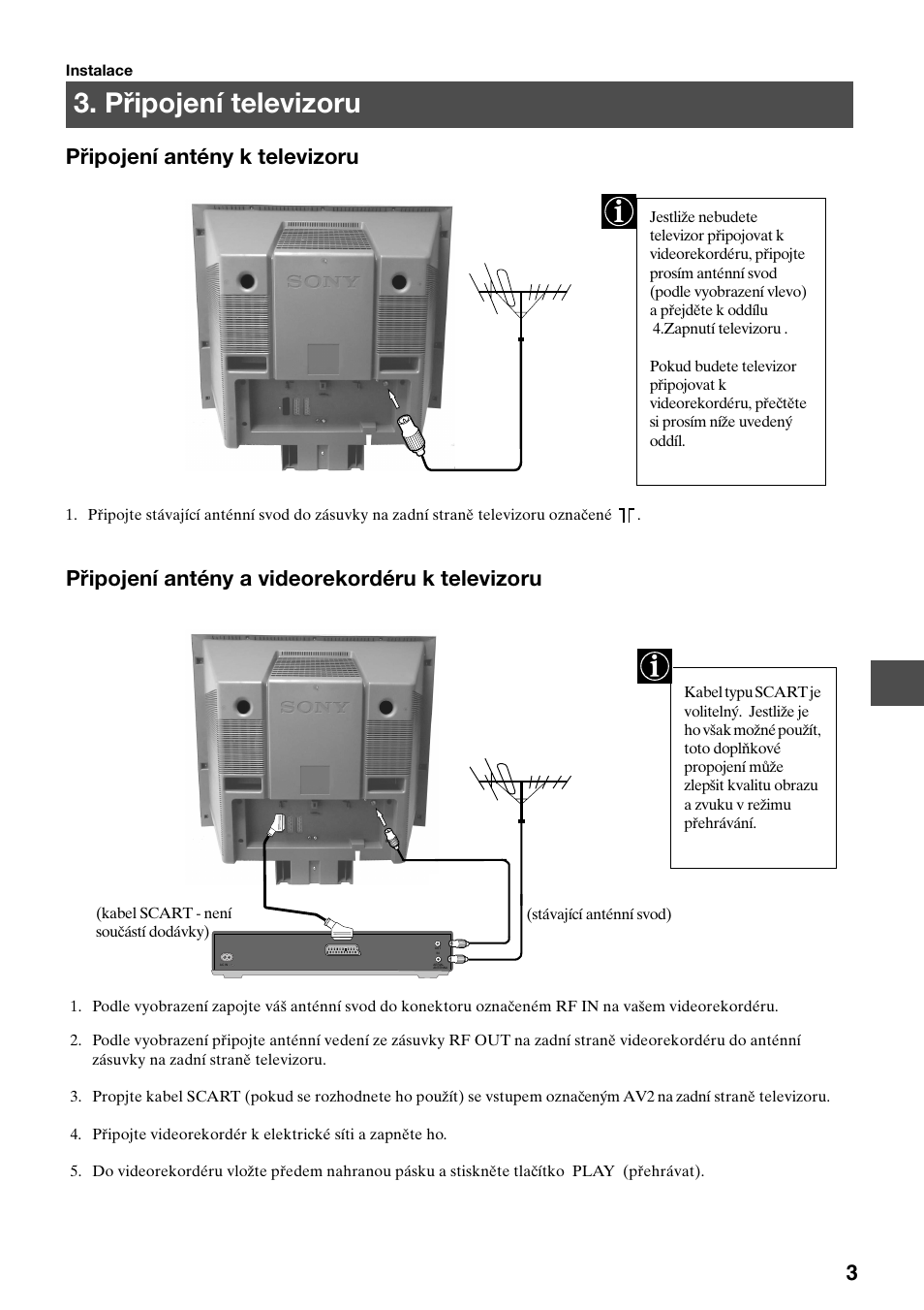 Připojení televizoru | Sony KV-34FQ75K User Manual | Page 59 / 160