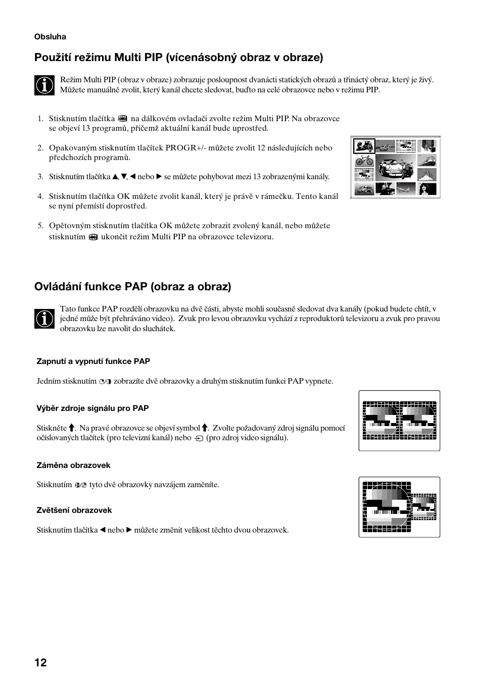 Ovládání funkce pap (obraz a obraz) | Sony KV-34FQ75K User Manual | Page 68 / 160