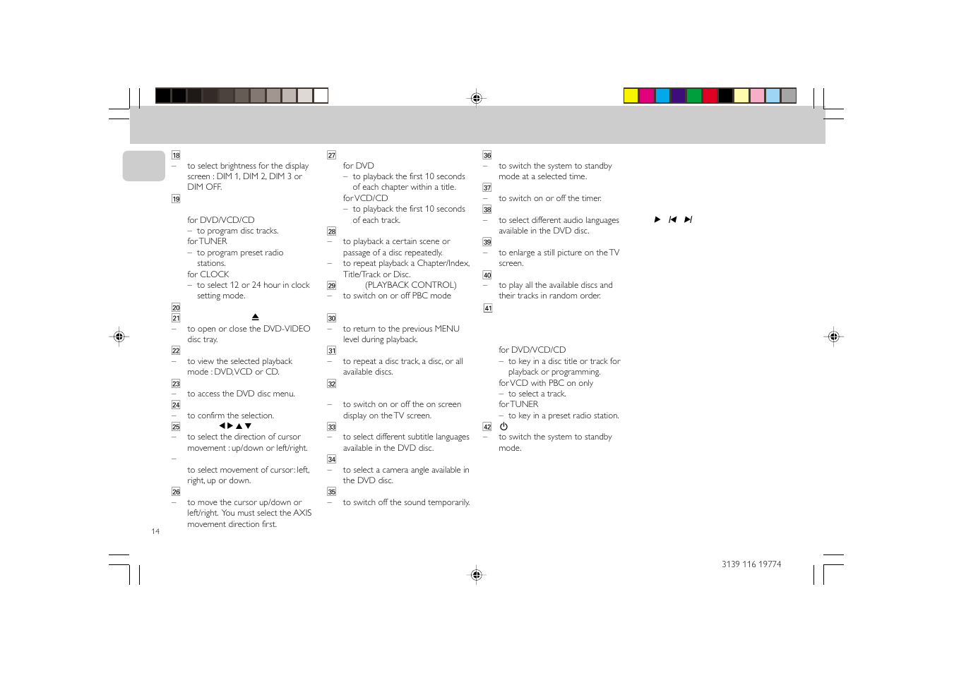 Controls | Philips FW-D5D User Manual | Page 14 / 43