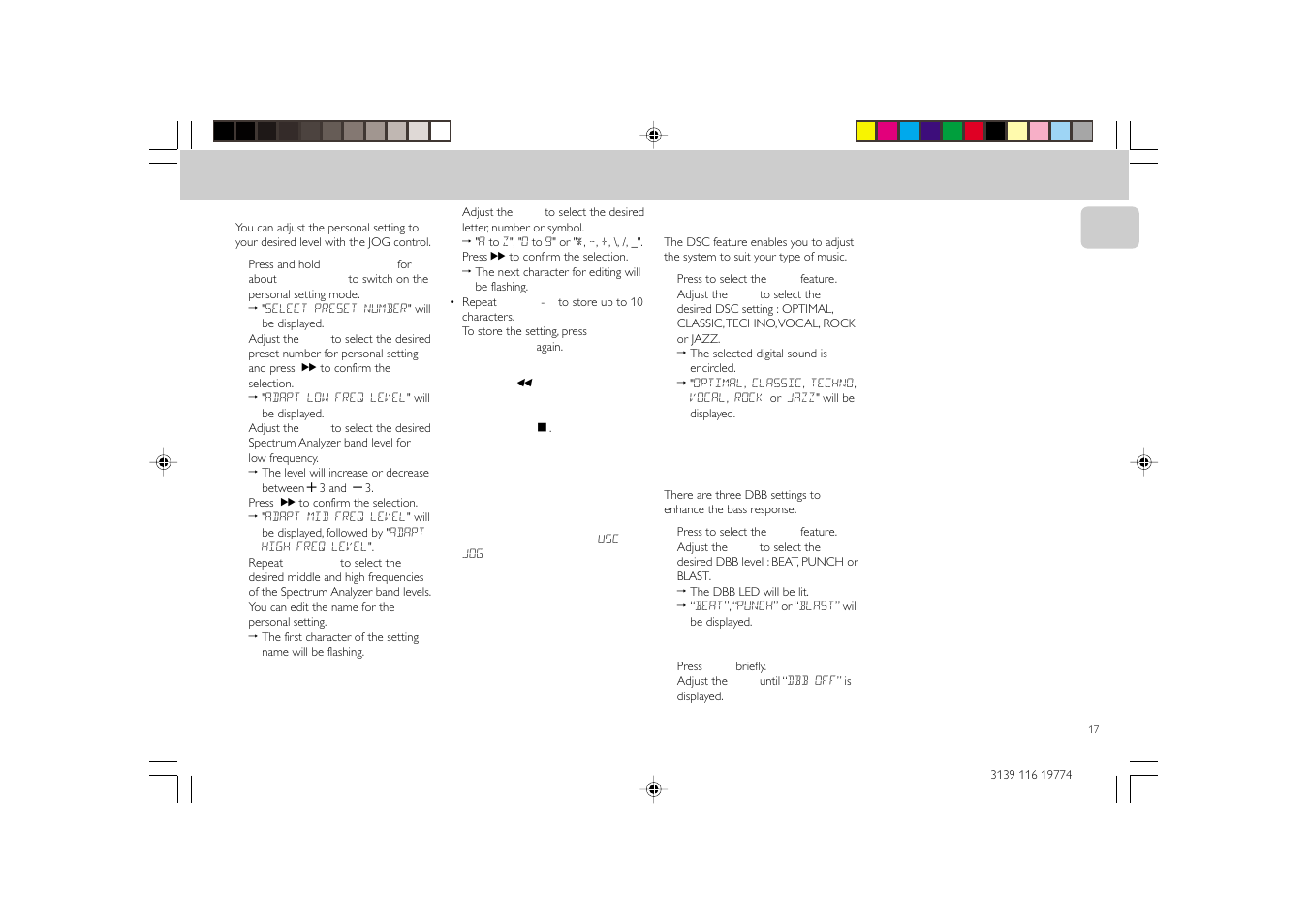 Operating the system | Philips FW-D5D User Manual | Page 17 / 43