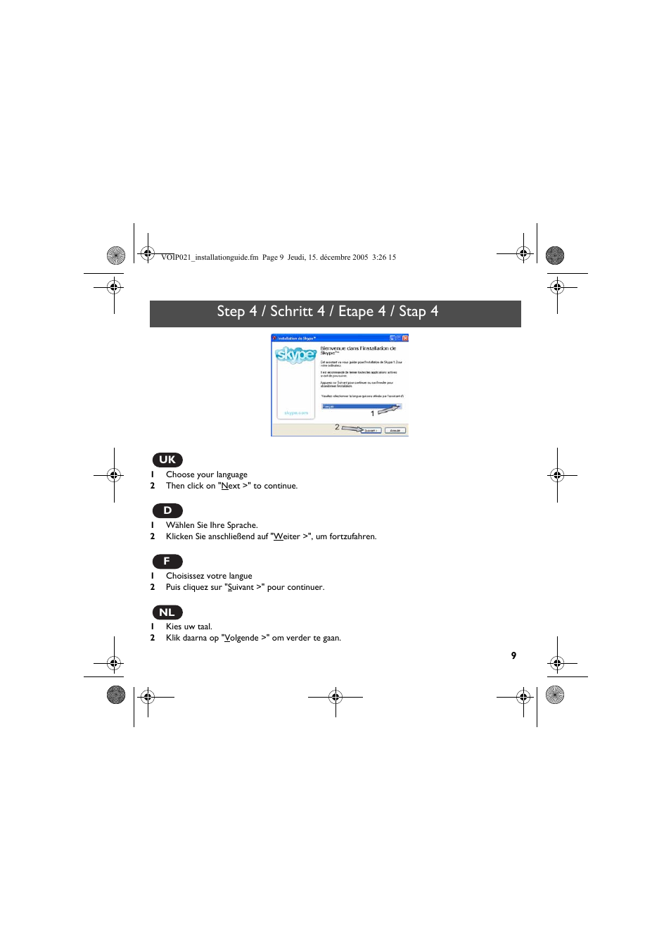 Step 4 / schritt 4 / etape 4 / stap 4 | Philips VOIP0211G User Manual | Page 11 / 44