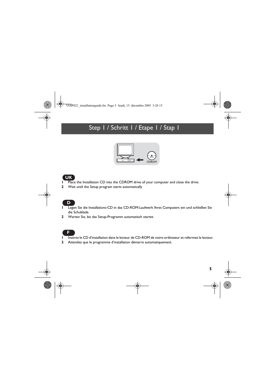 Step 1 / schritt 1 / etape 1 / stap 1 | Philips VOIP0211G User Manual | Page 7 / 44