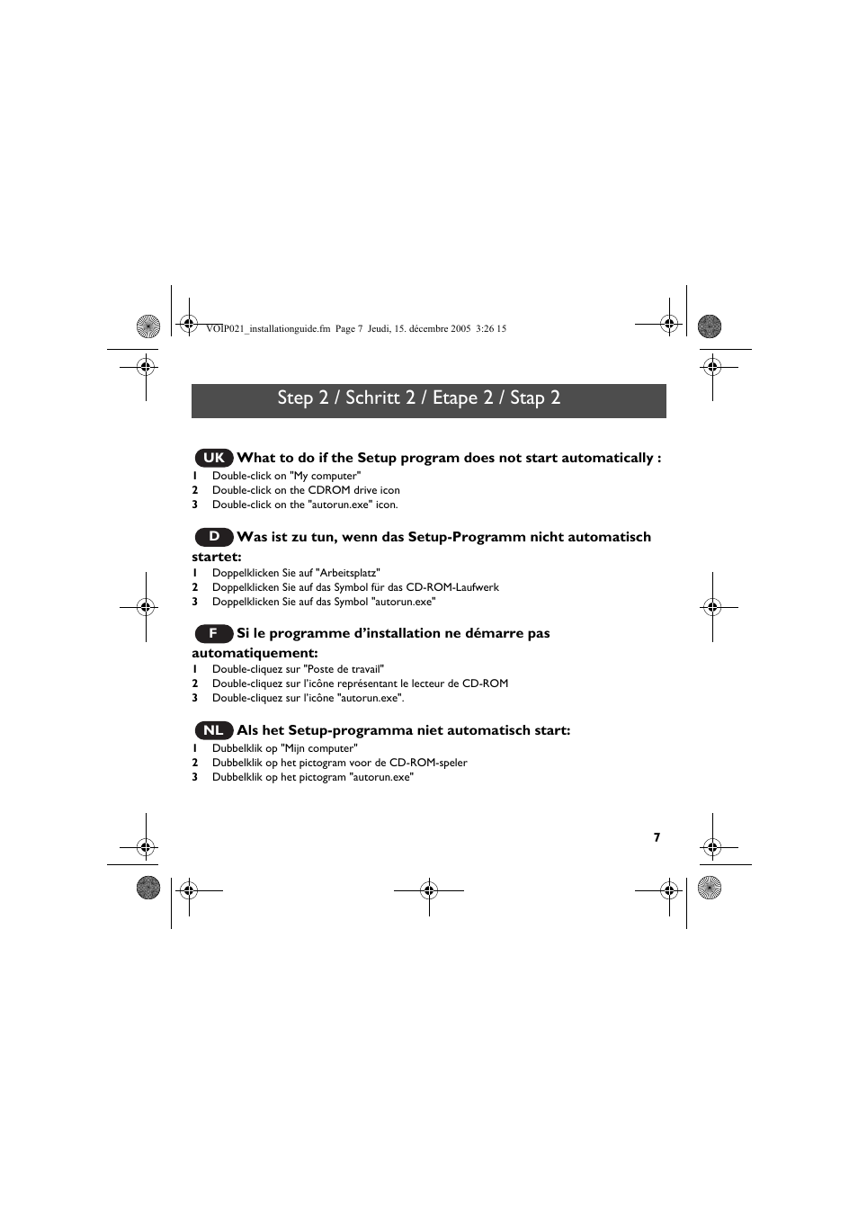 Step 2 / schritt 2 / etape 2 / stap 2 | Philips VOIP0211G User Manual | Page 9 / 44