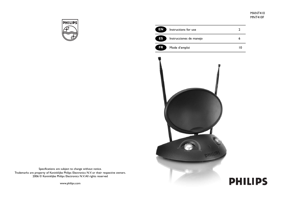 Philips MNT410F User Manual | 7 pages