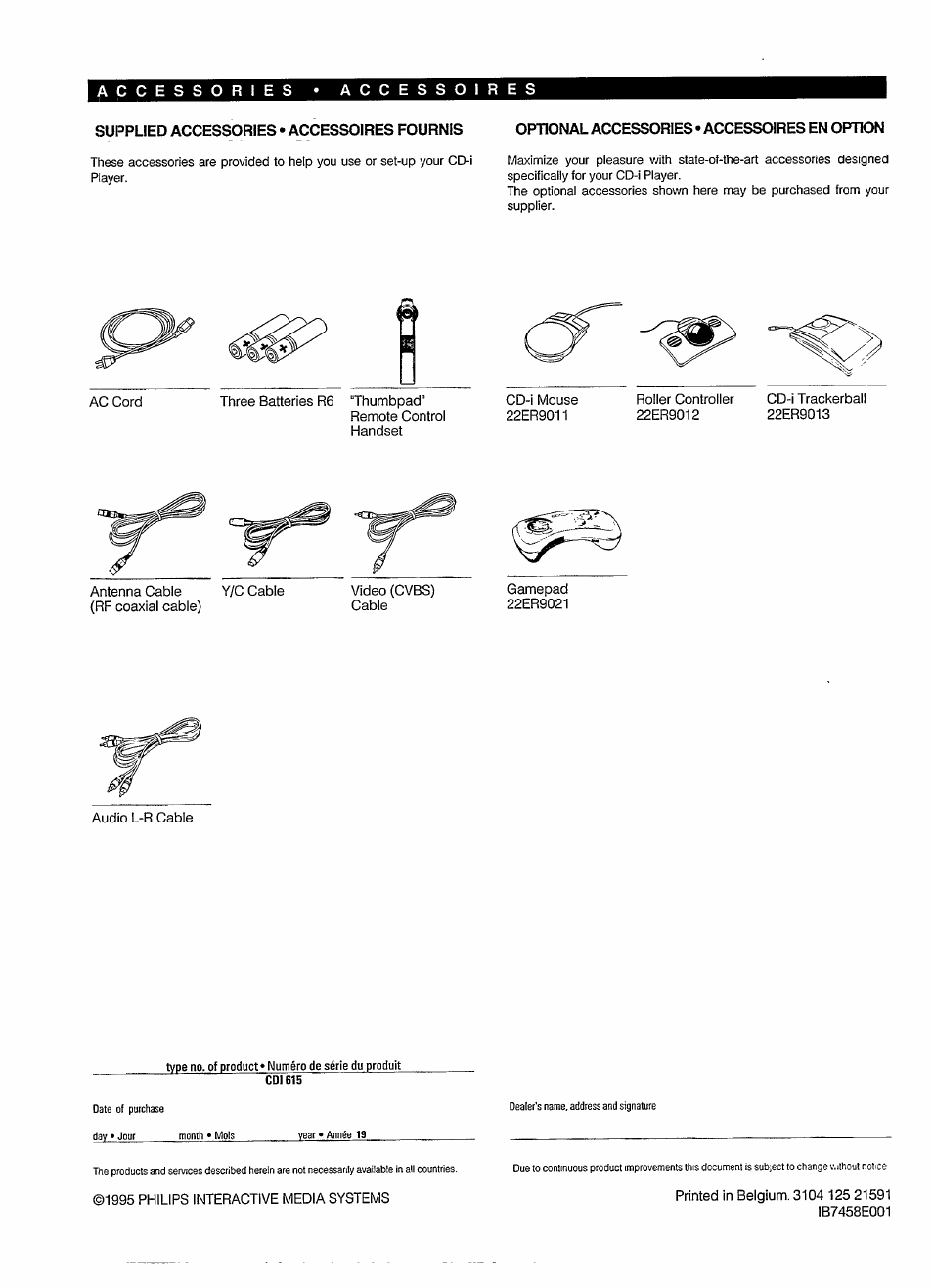 Optional accessories • accessoires en option | Philips CDI 615 User Manual | Page 24 / 24