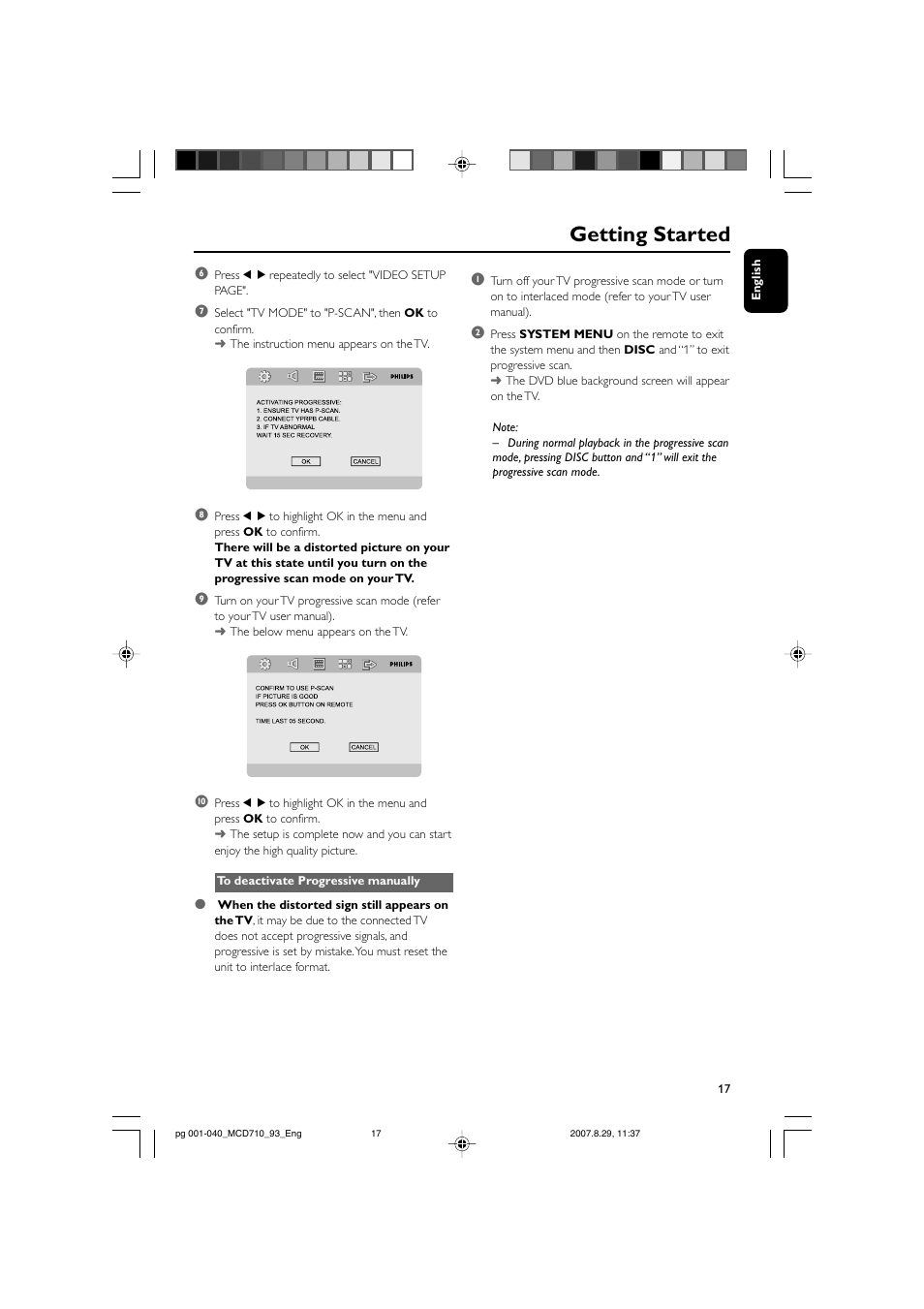 Getting started | Philips MCD710 User Manual | Page 17 / 40