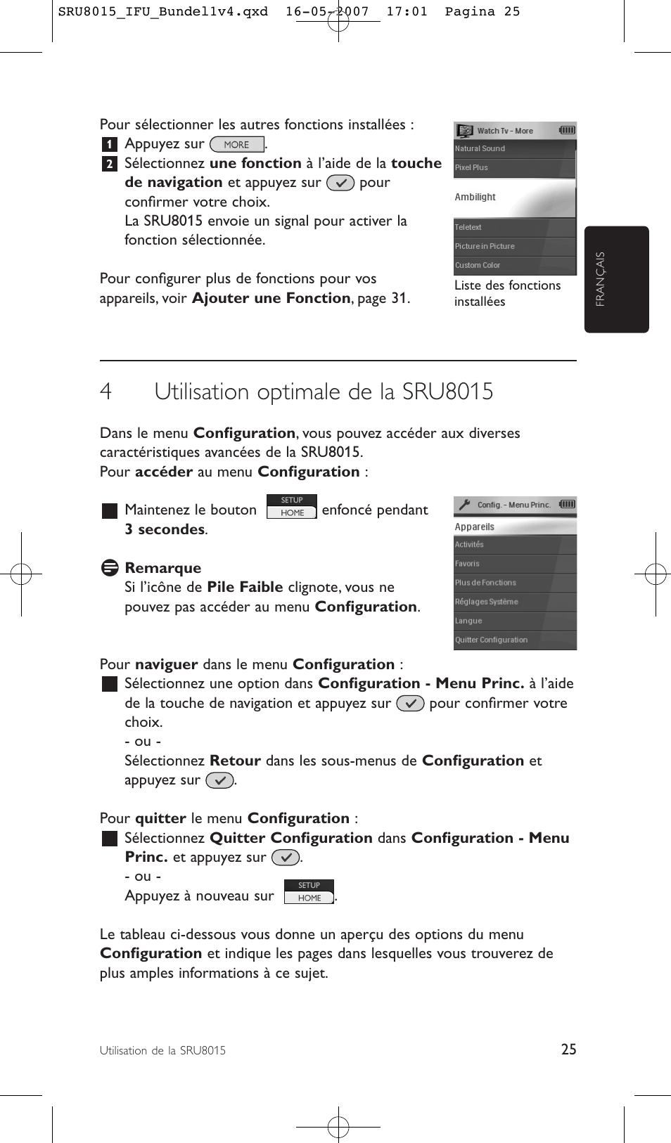 Philips SRU8015 User Manual | Page 25 / 112