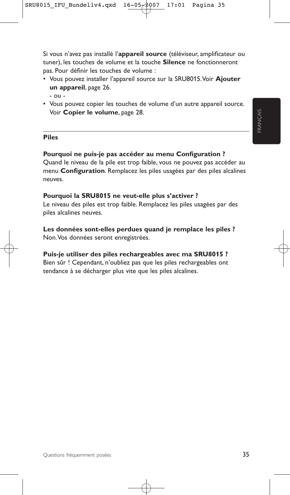 Philips SRU8015 User Manual | Page 35 / 112