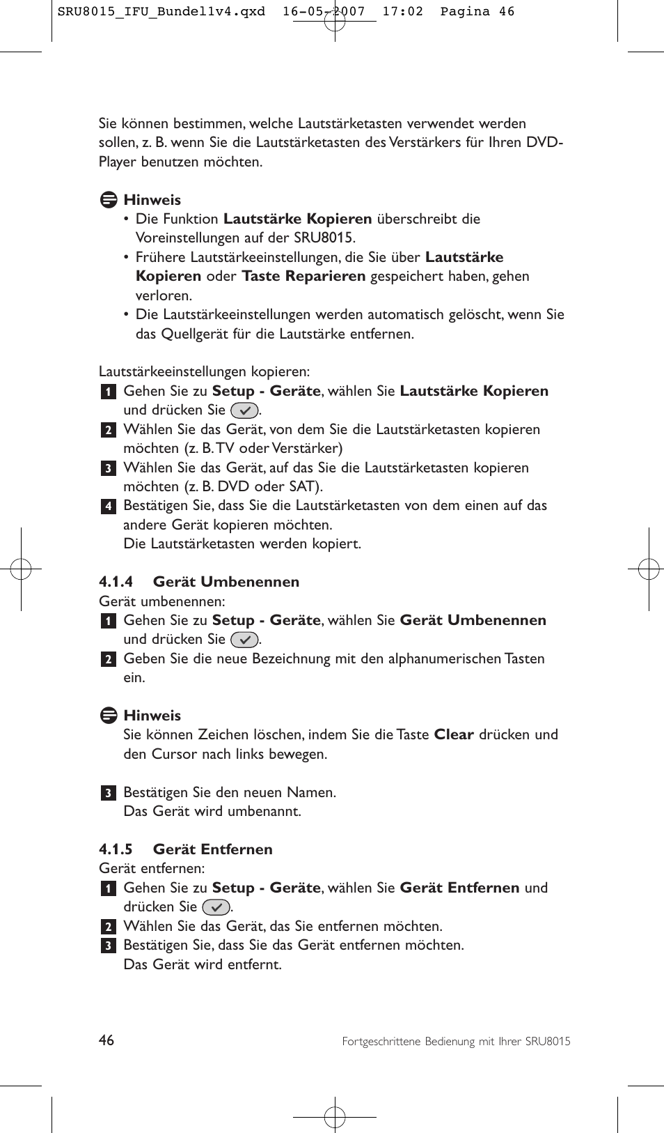 Philips SRU8015 User Manual | Page 46 / 112