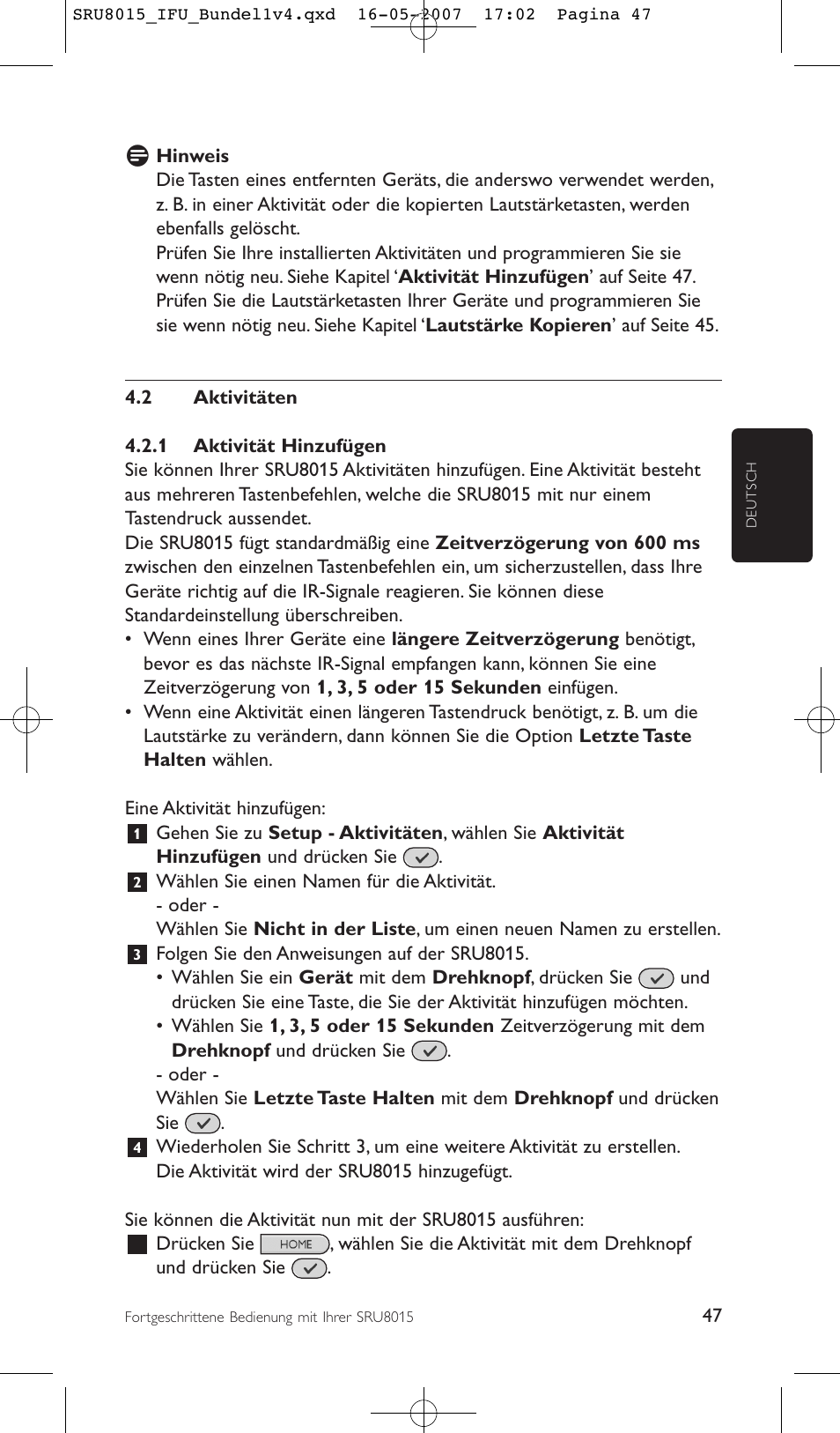 Philips SRU8015 User Manual | Page 47 / 112