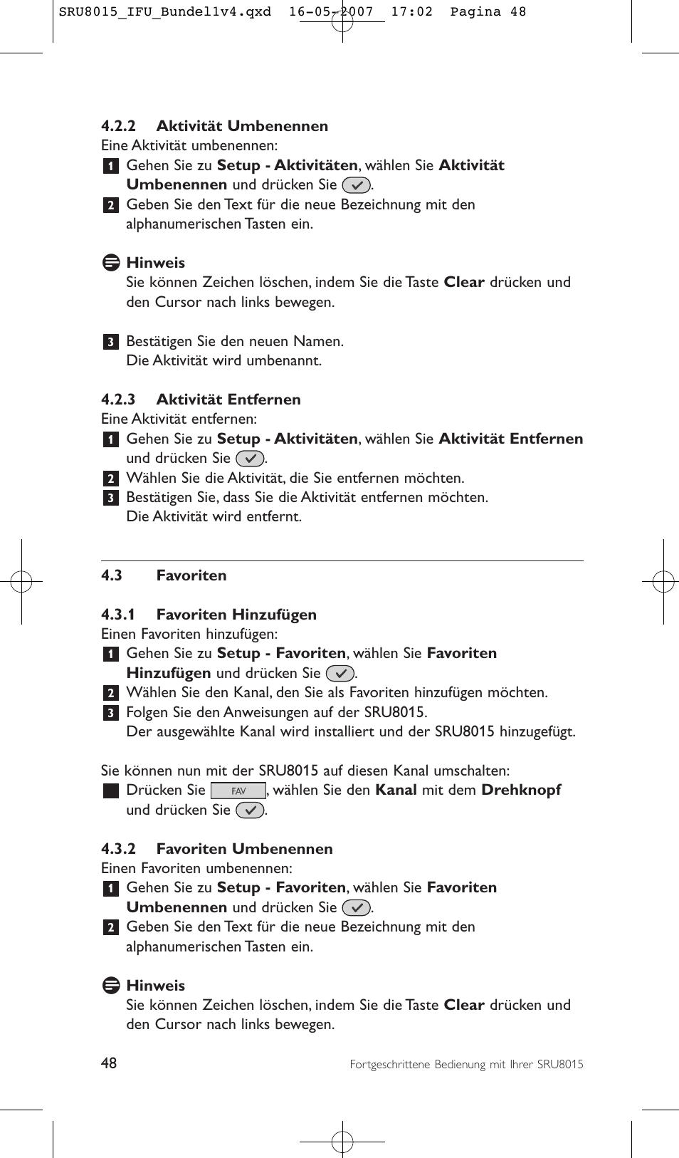 Philips SRU8015 User Manual | Page 48 / 112