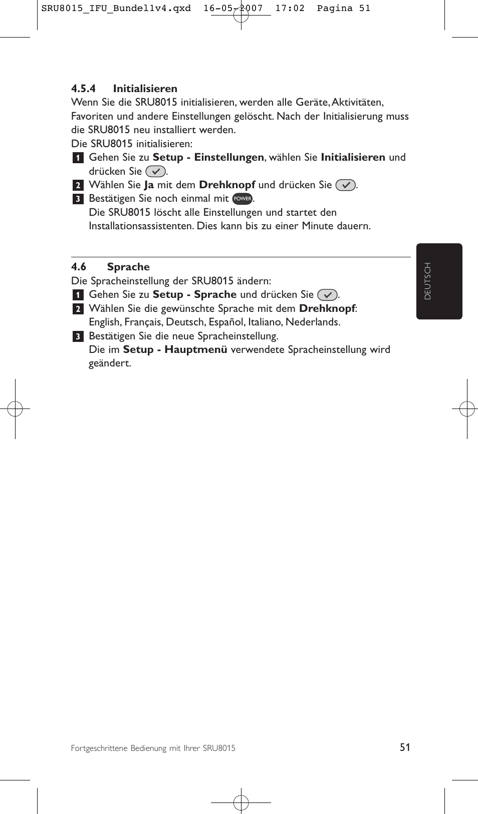 Philips SRU8015 User Manual | Page 51 / 112