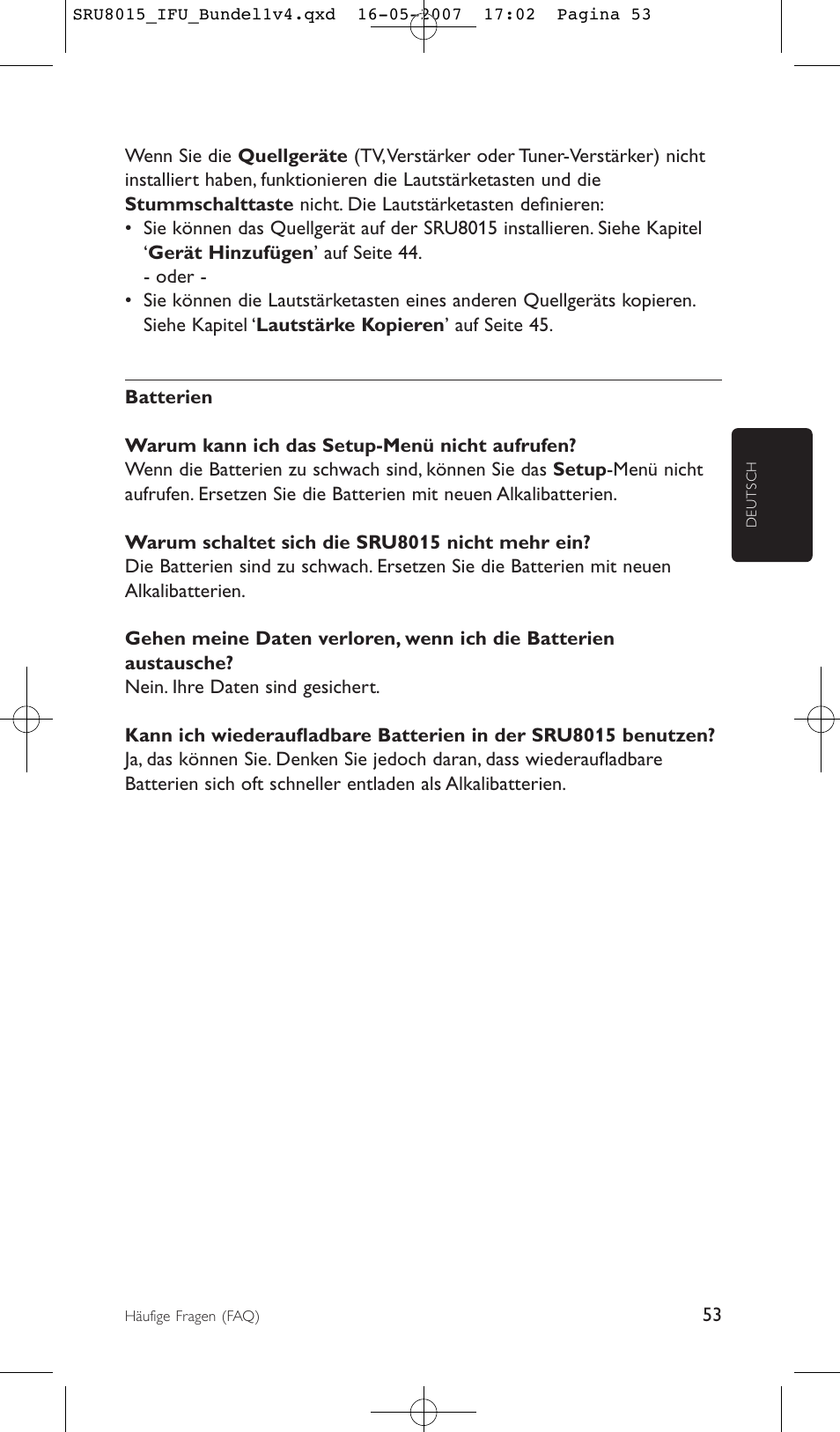 Philips SRU8015 User Manual | Page 53 / 112