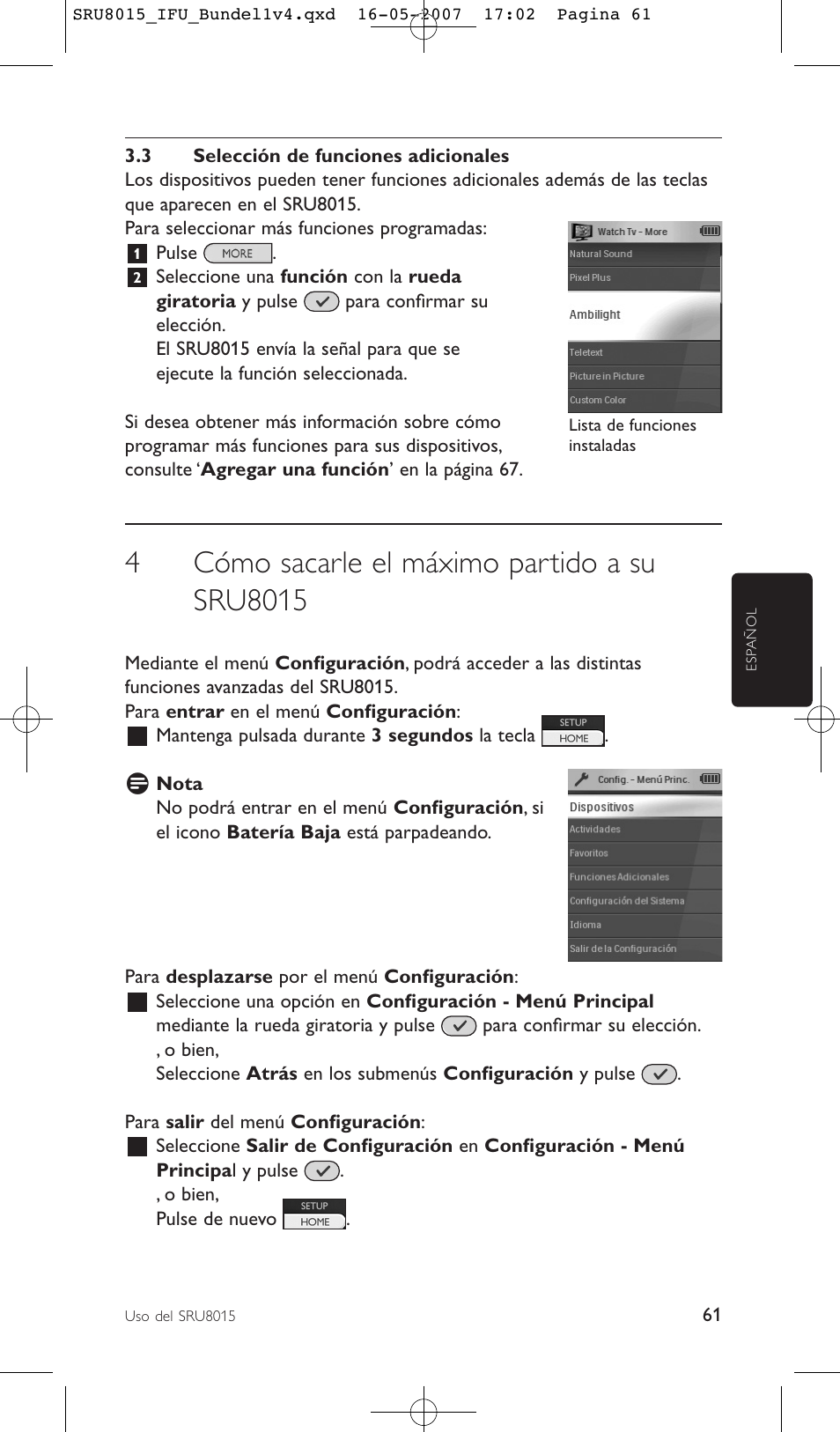 Philips SRU8015 User Manual | Page 61 / 112