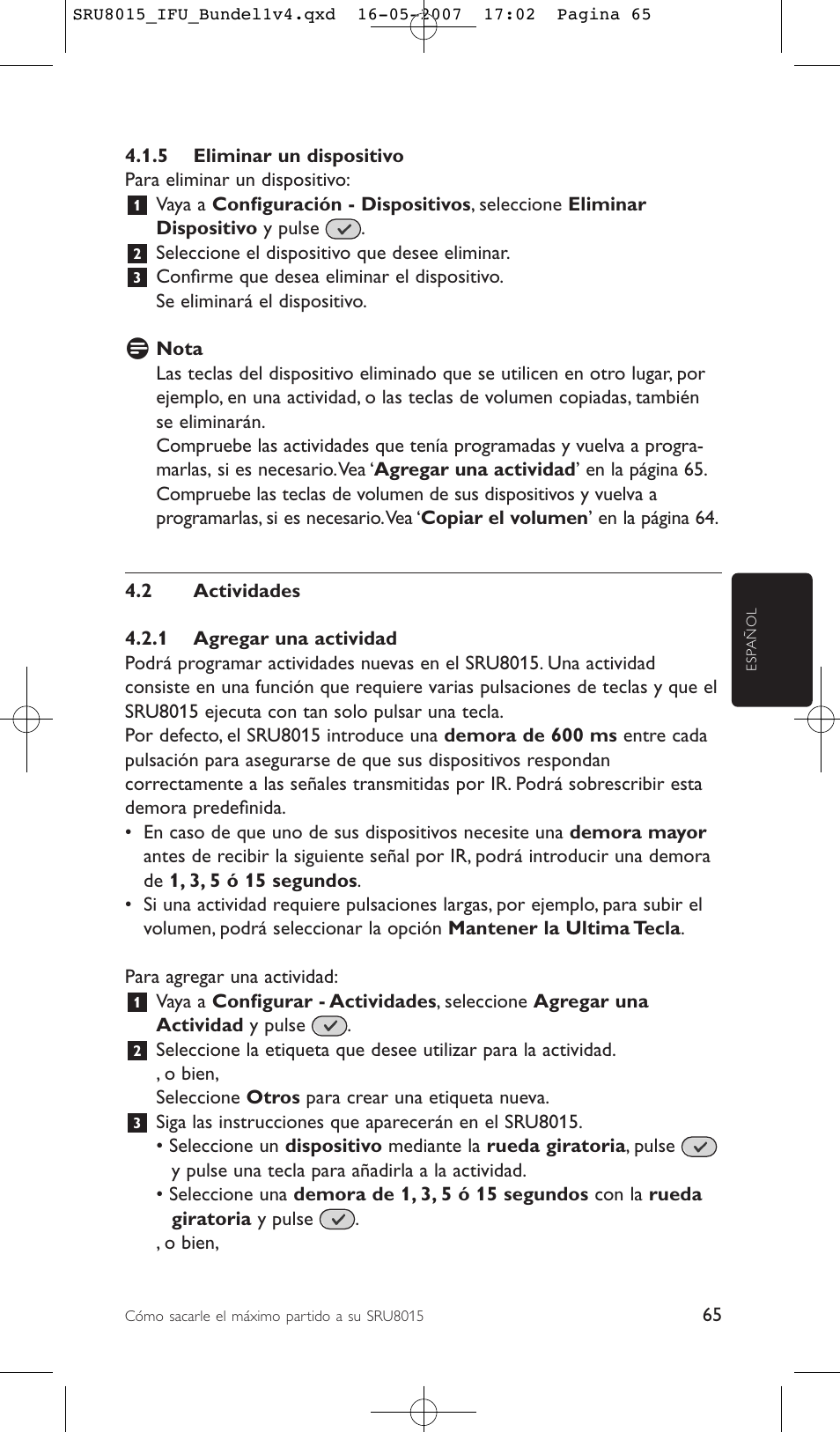 Philips SRU8015 User Manual | Page 65 / 112