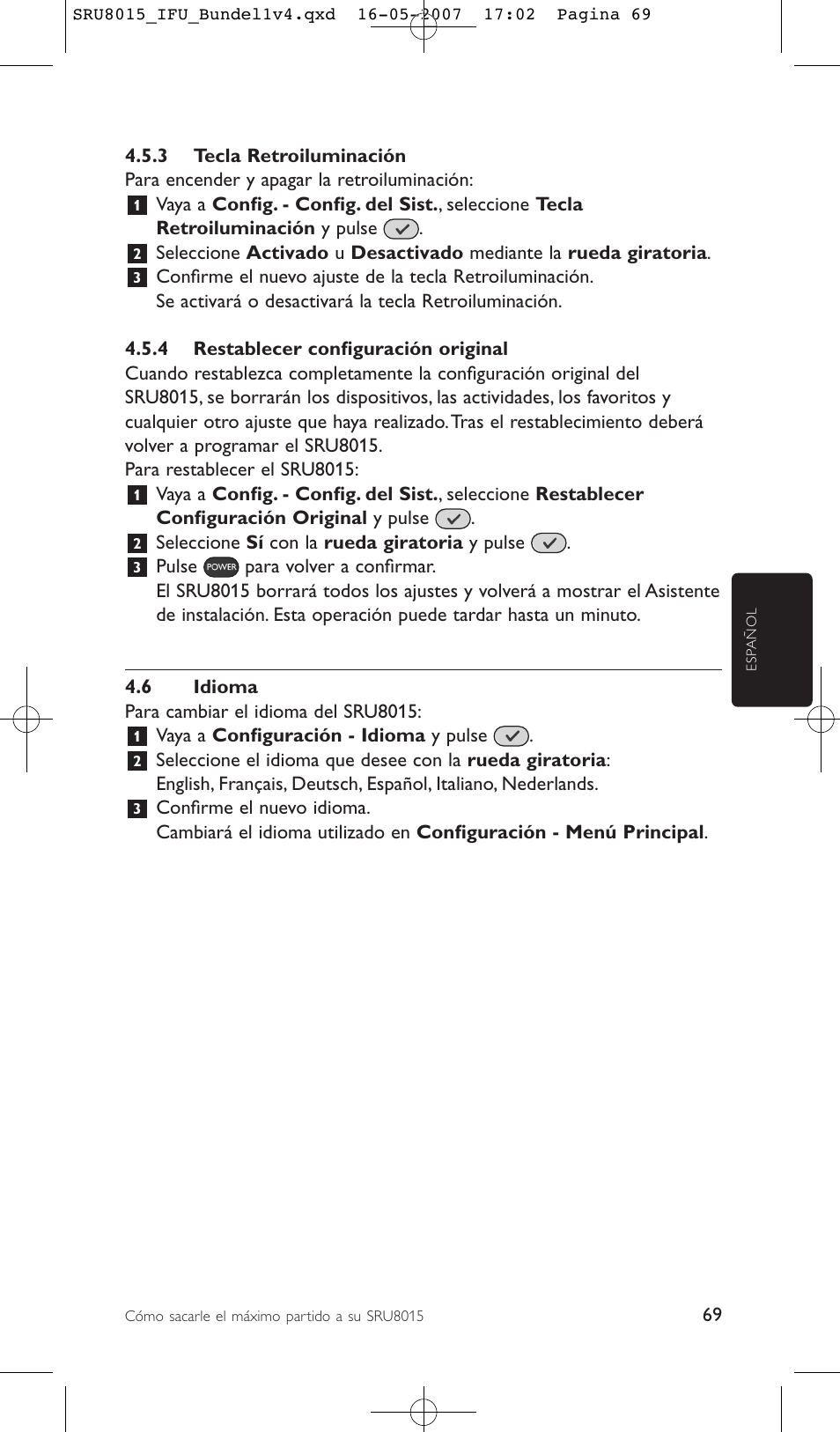 Philips SRU8015 User Manual | Page 69 / 112