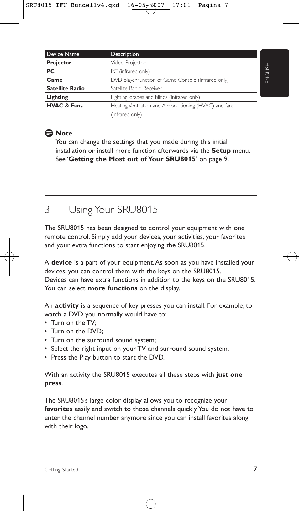 Philips SRU8015 User Manual | Page 7 / 112