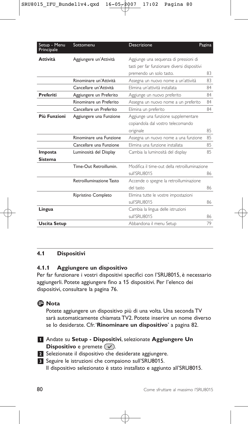 Philips SRU8015 User Manual | Page 80 / 112