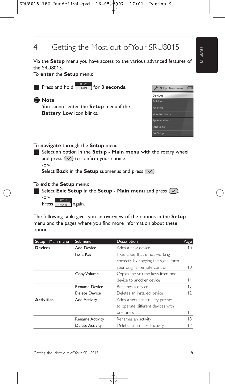 Philips SRU8015 User Manual | Page 9 / 112