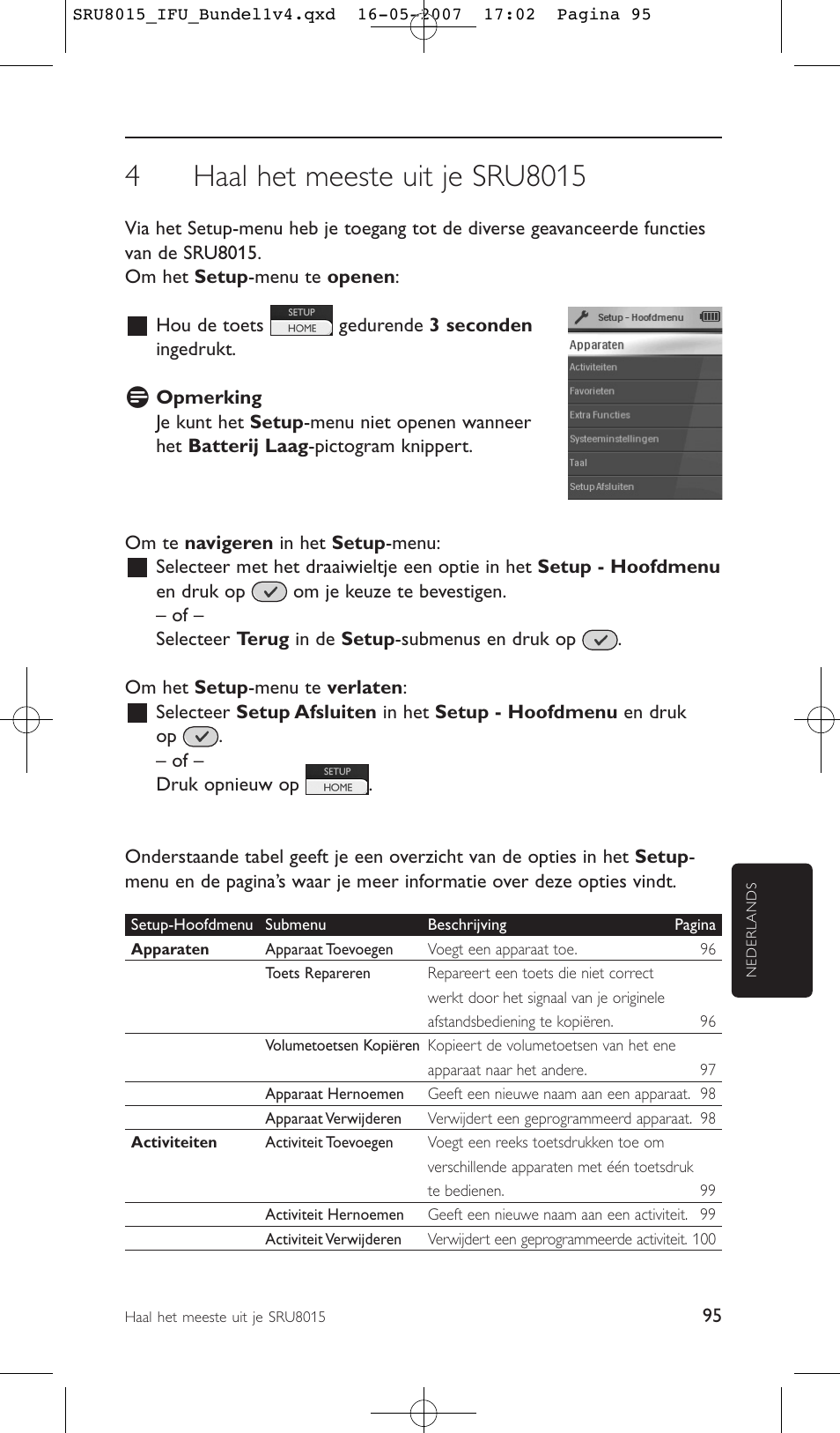 Philips SRU8015 User Manual | Page 95 / 112