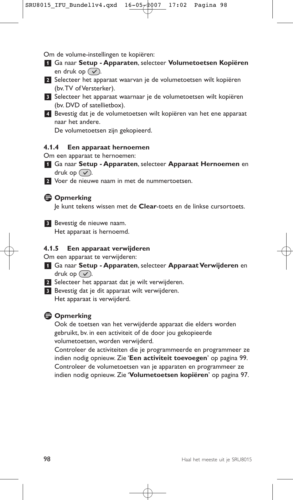 Philips SRU8015 User Manual | Page 98 / 112