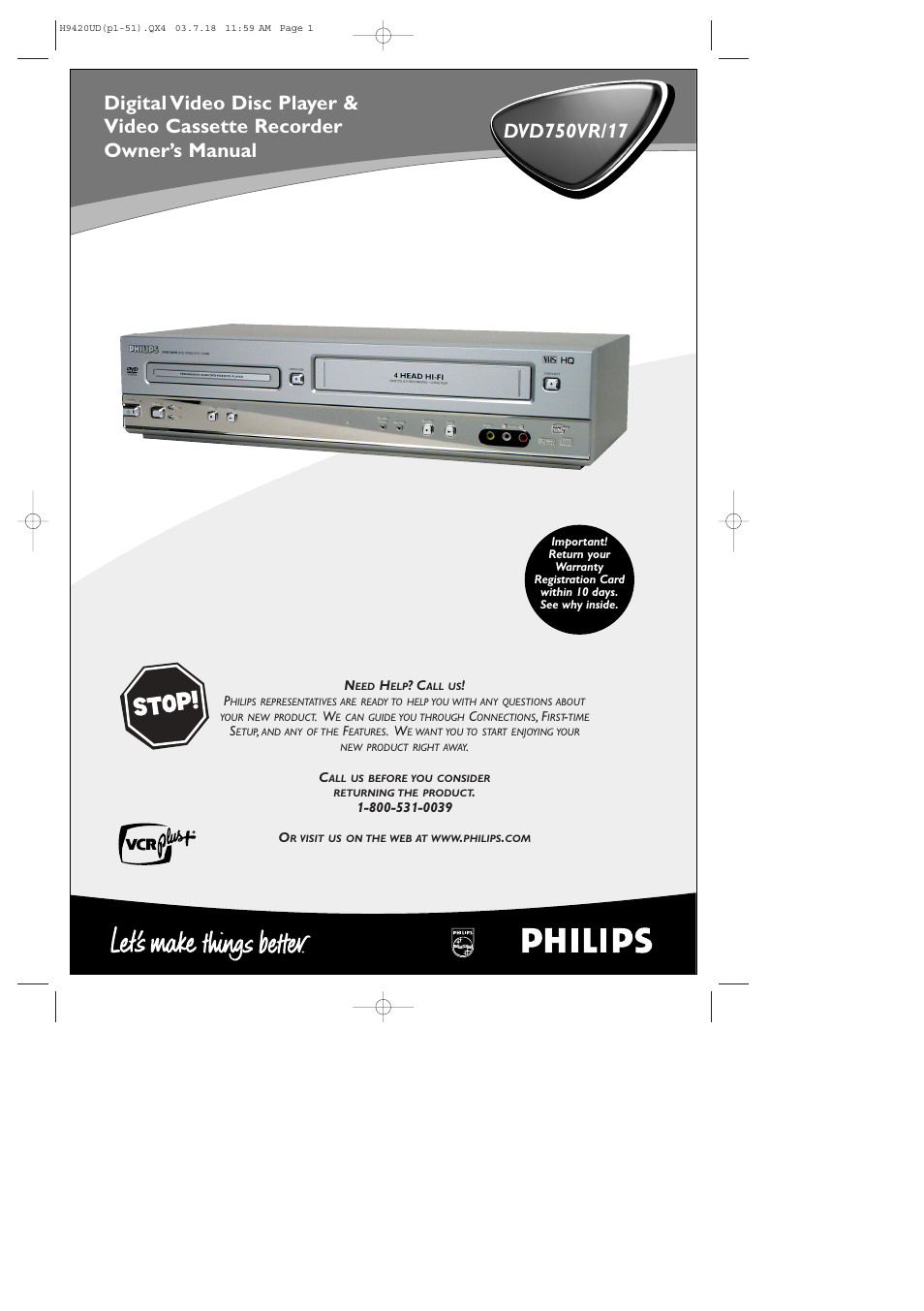 Philips DVD750VR/17 User Manual | 84 pages