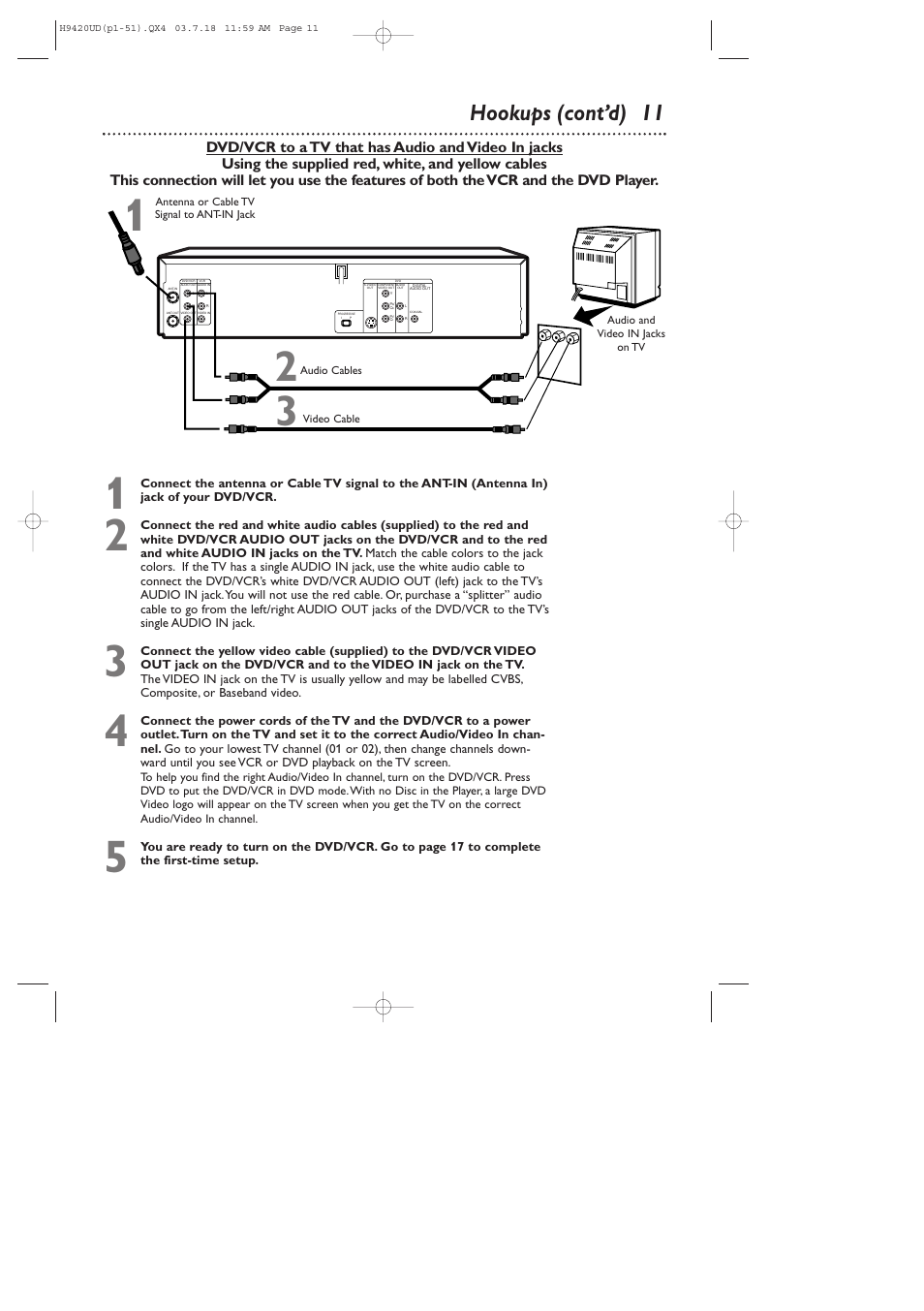 Hookups (cont’d) 11 | Philips DVD750VR/17 User Manual | Page 11 / 84